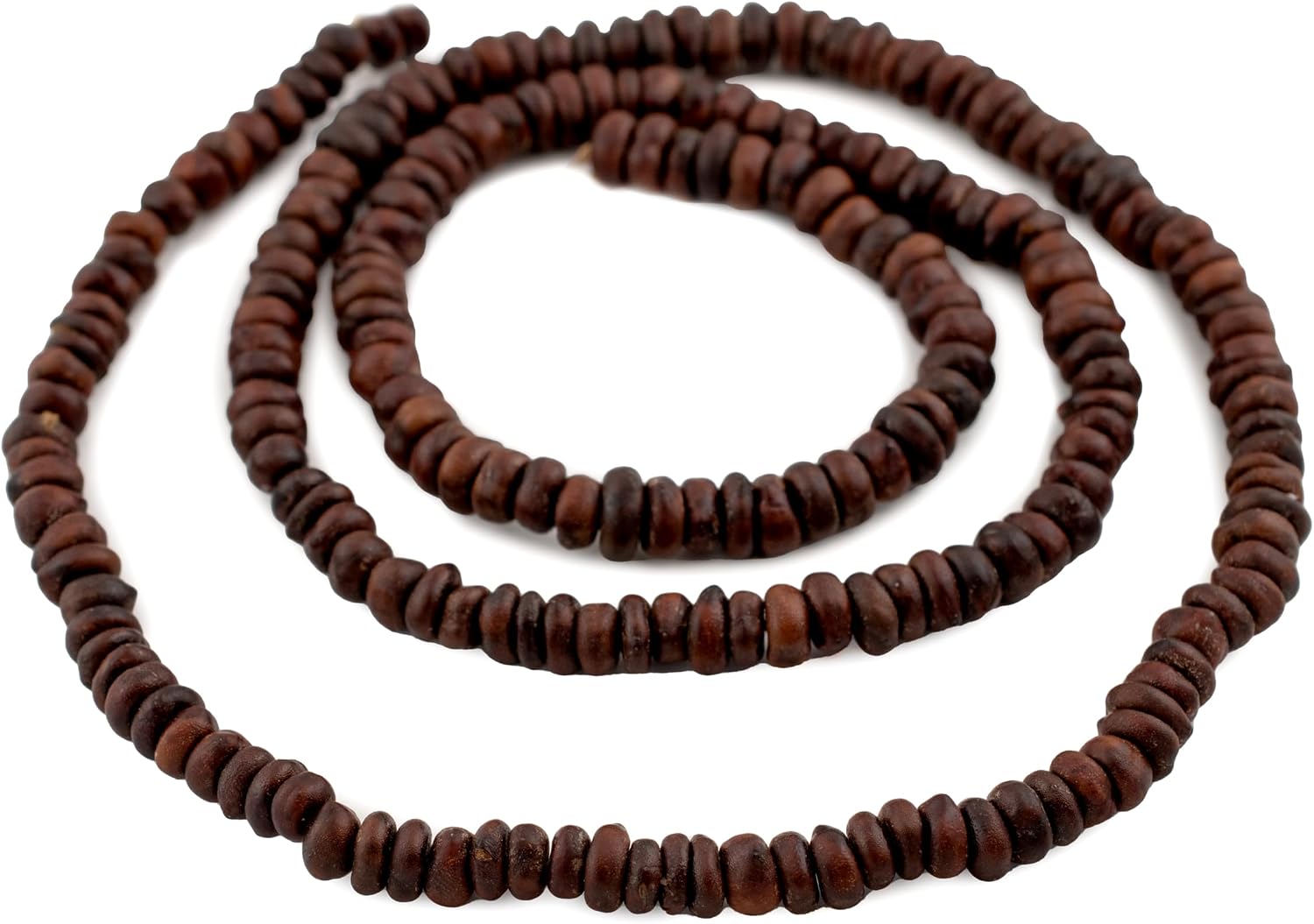 The Bead Chest Cawwa Natural Seed Beads from Kenya 9mm African Brown Disk Wood 40 Inch Strand Handmade