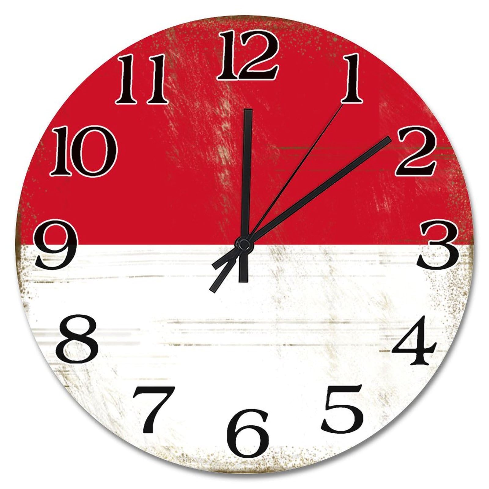Horloge murale Indonésie silencieuse 25 cm : décoration murale salon et ferme