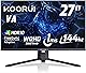 KOORUI 27インチ ゲーミングモニター 27E1QA QHD 2560×1440/VA非光沢/144Hz/1ms/Adaptive Sync対応/傾き調節 ゲーム モニター HDMI X2,DisplayPort ゲーミング ディスプレイ