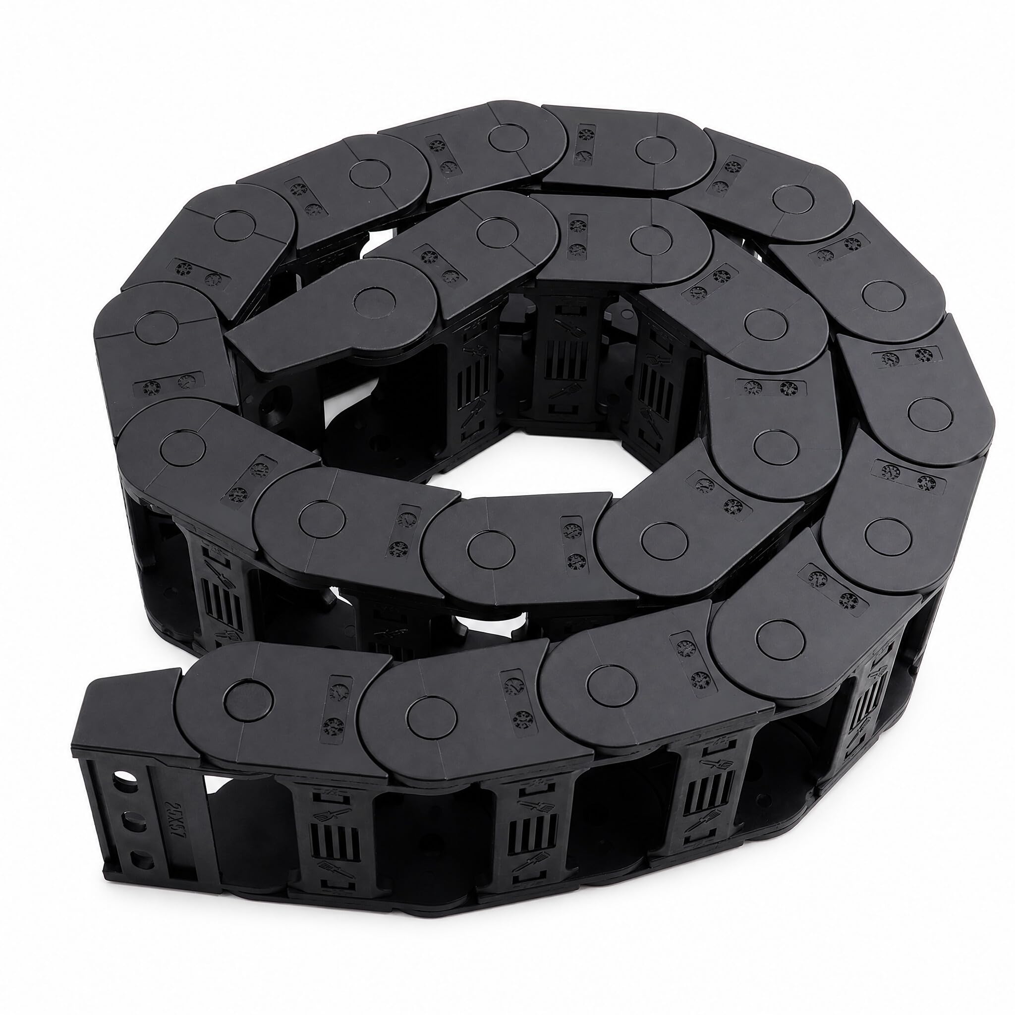 100 Cm Cable De Nailon Negro Soporte De Alambre De Cadena De Arrastre, 25x57 mm Resistencia A Altas Temperaturas, Nylon Abierto En Ambos Lados Portador De Cable De Arrastre Accesorio Para Máquina