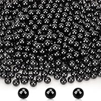 Vista 25 de Suream Cuentas para brochas de maquillaje, 1300 unidades, cuentas redondas negras, sin agujeros, de 0.315 in/0.31 pulgadas, perlas de relleno