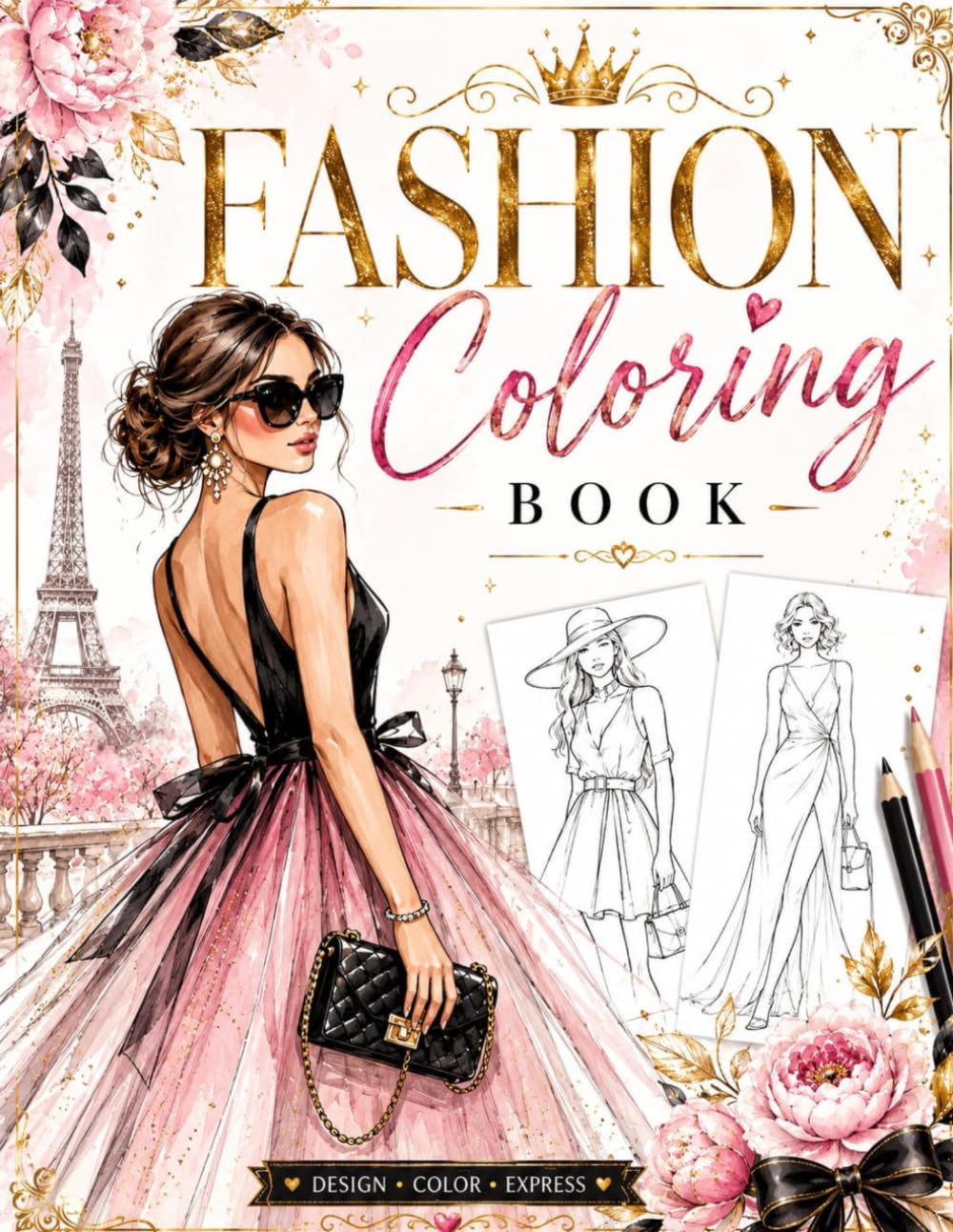 Cute Fashion Coloring Book: A Collection of Trendy Clothes, Chic Styles, Shoes, Bags, and Elegant Fashion Illustrations