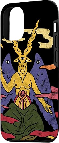 Miniatura 2 de Funda punk gótica para iPhone 14 Baphomet Psychedelic Satan Antichrist