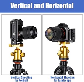 DSLR Camera L Bracket Quick Release Plate Vertical Horizontal Switching Tripod with 1/4 Screw, Camera Mount Compatible with Canon Nikon Sony DJI Osmo Ronin Zhiyun Stabilizer Tripod Monopod