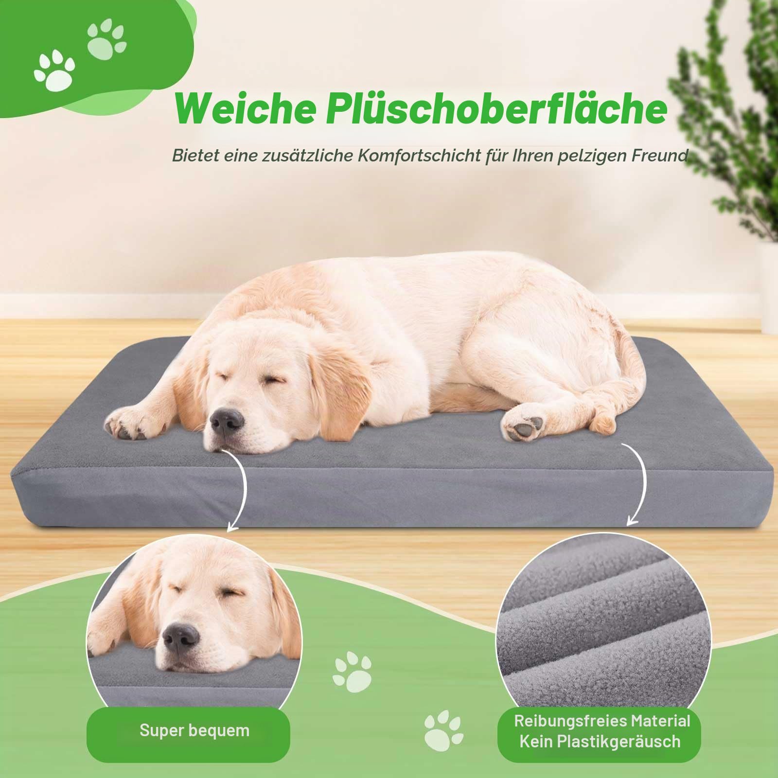 Ersatz-Hundebettbezüge, waschbar, 100% wasserdicht, weich, Grau, 2 Stück, 106,7 x 71,1 cm L