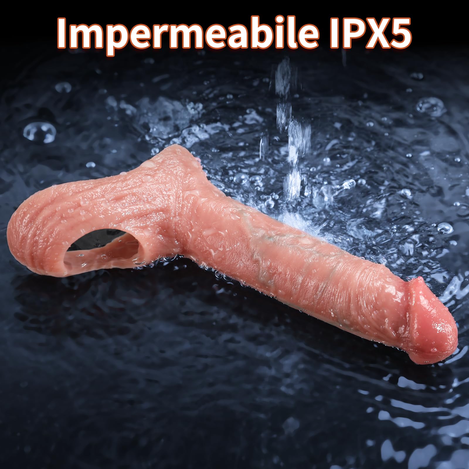Sex Toys Coppie Guaina Pene Vibratore-2,6''Masturbtore per Uomini Prolunghe per il Pene Ritardare L'eiaculazione Precoce e Aumenta la Potenza per L'erezione,Sex toy con Anello Vibrante per il Pene