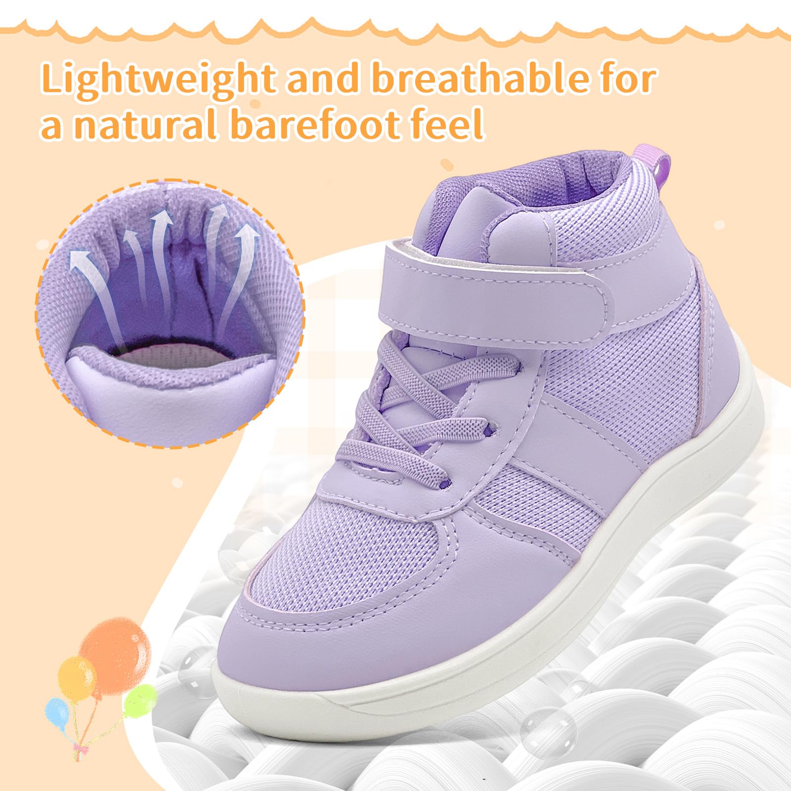 Barefoot Buty dla dzieci, dziewczynek, minimalistyczne, wysokie, szerokie trampki, buty do biegania, oddychające, antypoślizgowe