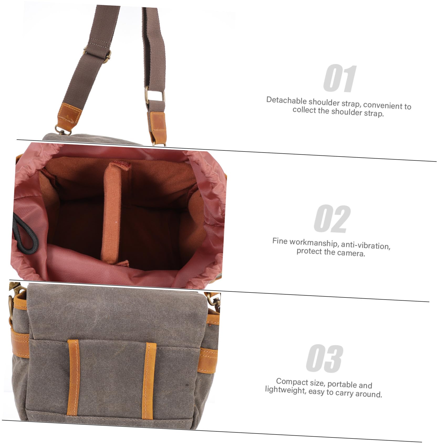 SHINEOFI Borsa per Fotocamera Portatile in Tela Verde, Leggera e Antivibrazione, Custodia Compatta per Uso Outdoor e Trasporto Dslr