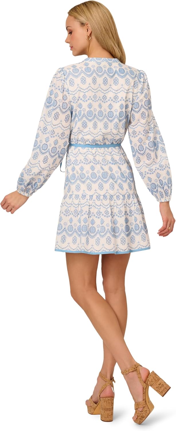 Adrianna Papell womens Flounce Hem Short Dress - Image 2