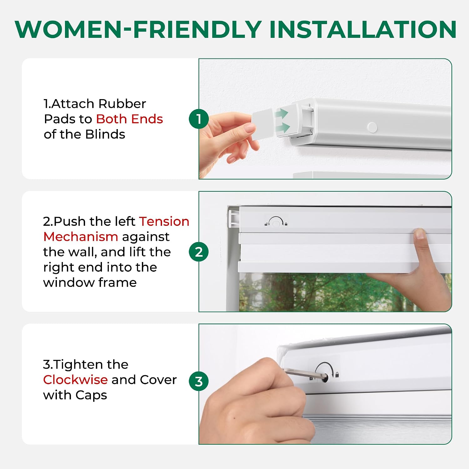 Allesin Zen No Drill No Tools Top Down Bottom Up Cellular Shades,Blackout Cordless Window Blinds for Indoor Windows,Easy to Install Honeycomb Blinds,White(Blackout) 24" Wx36 H