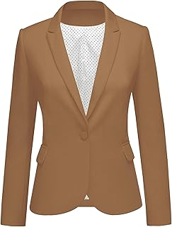 luvamia Women's Long Sleeve Formal Notch Lapel Button Down Blazer Pockets Jacket