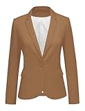 Women&apos;s Long Sleeve Formal Notch Lapel Button Down Blazer Pockets Jacket