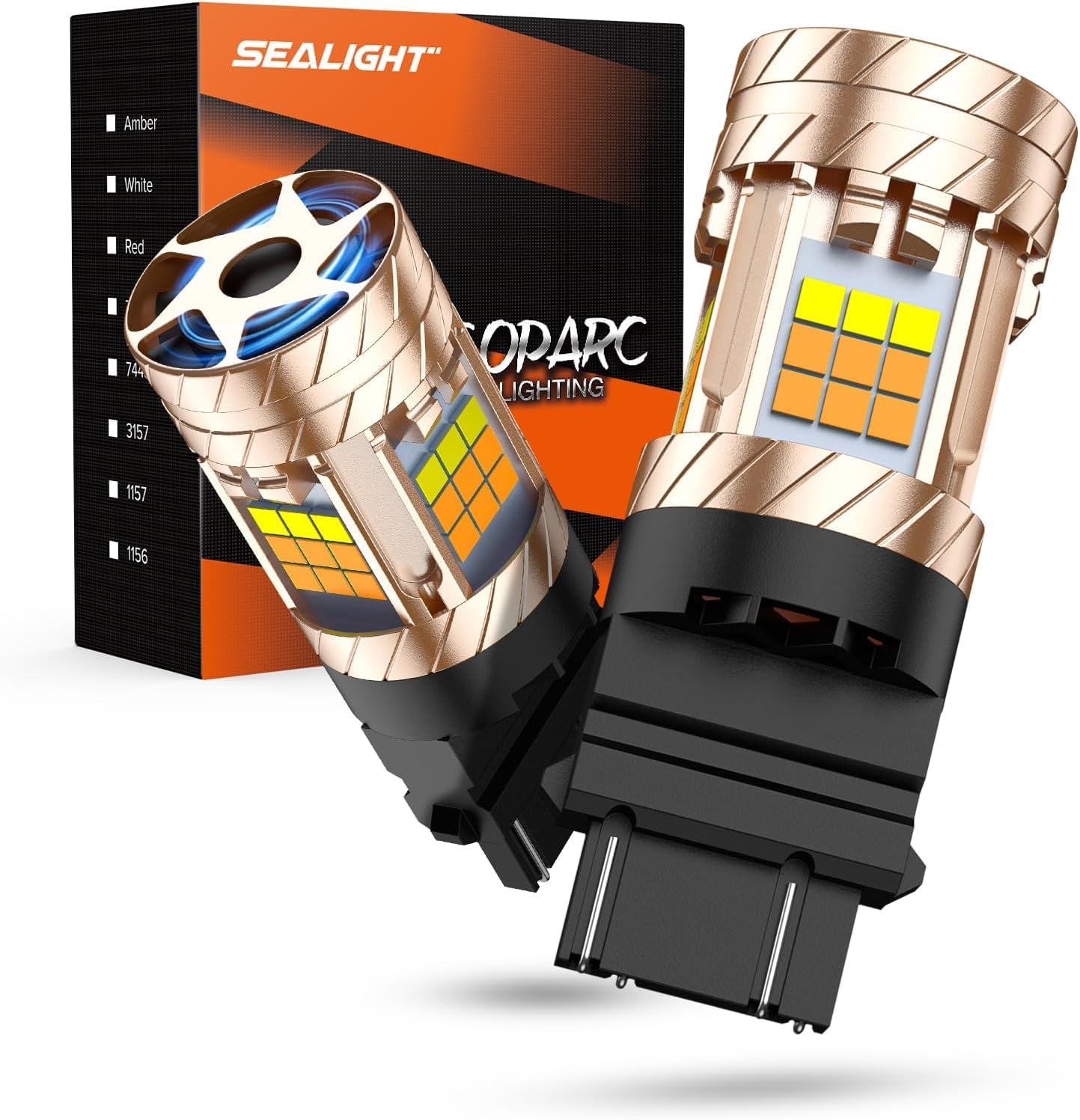 SEALIGHT 3157 Switchback LED Bulb Latest CANBUS with Turbo Fan