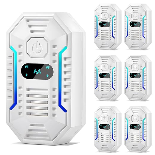 2025 Upgraded Ultrasonic Pest Repellent Indoor Insect Repeller,Pest Control,Repellent Roach,Mouse,Spider,Bugs,Mosquito,Mice,Ant, 6 Packs Rodent Repellent Ultrasonic Plug in,Family and Pets Friendly