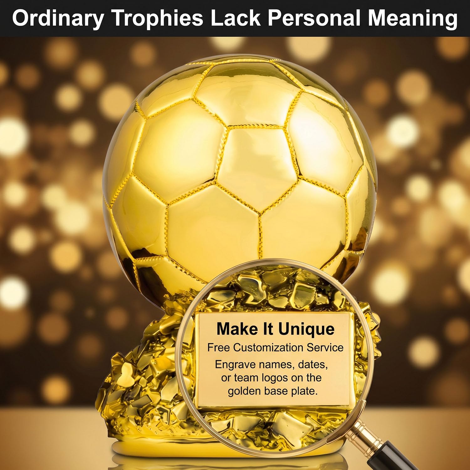 Replica Trofeo Gol Dorato, Premio Miglior Giocatore e Trofeo MVP per Tifosi di Calcio, Souvenir Regalo da Collezione in Resina
