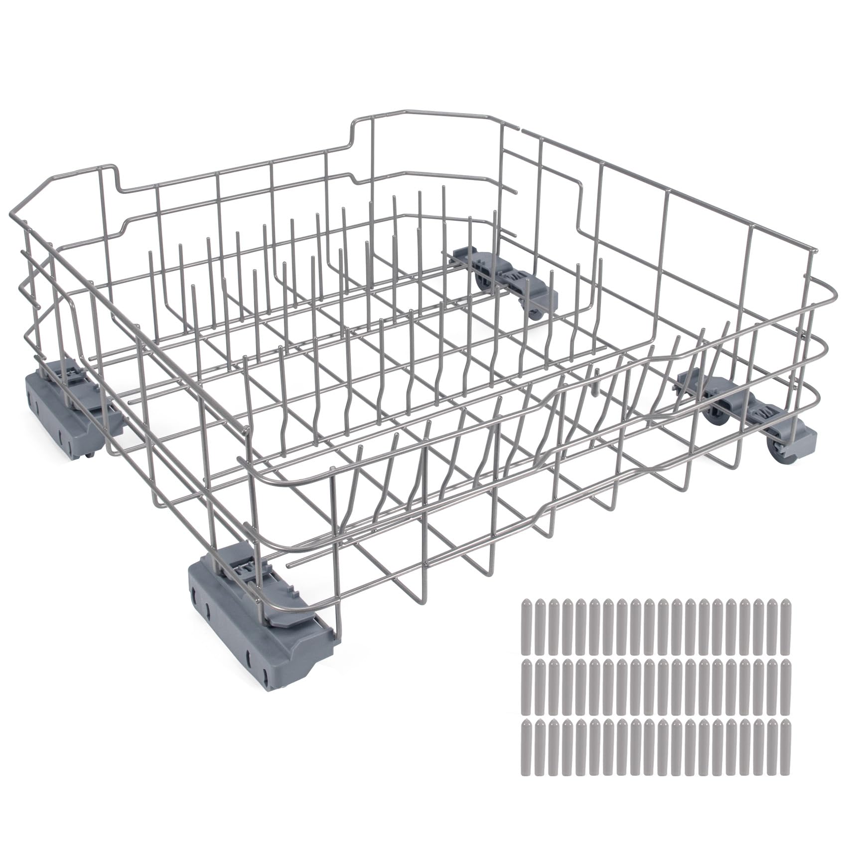 Upgraded WD28X26099 WD28X34744 Dishwasher Lower Rack Assembly Compatible with GE dishwashers, Coated with imported nylon material, Replaces WD28X24396, WD28X10346, WD28X22506, WD28X22696 ect