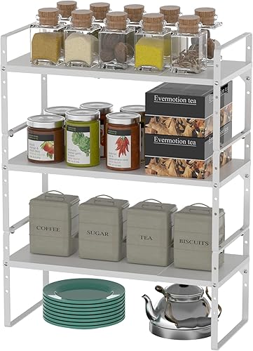Miniatura 1 de Redrubbit Organizadores grandes expandibles para gabinete, estantes apilables para encimera de cocina, estante de especias para cocina, baño,
