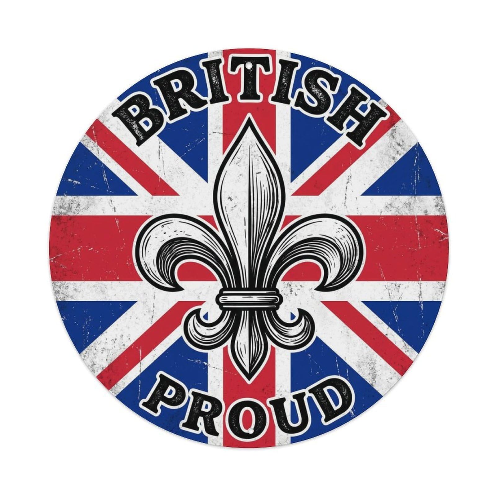 British Proud Fleur De Lis Heraldry Heritage Emblem Metal Tin Sign