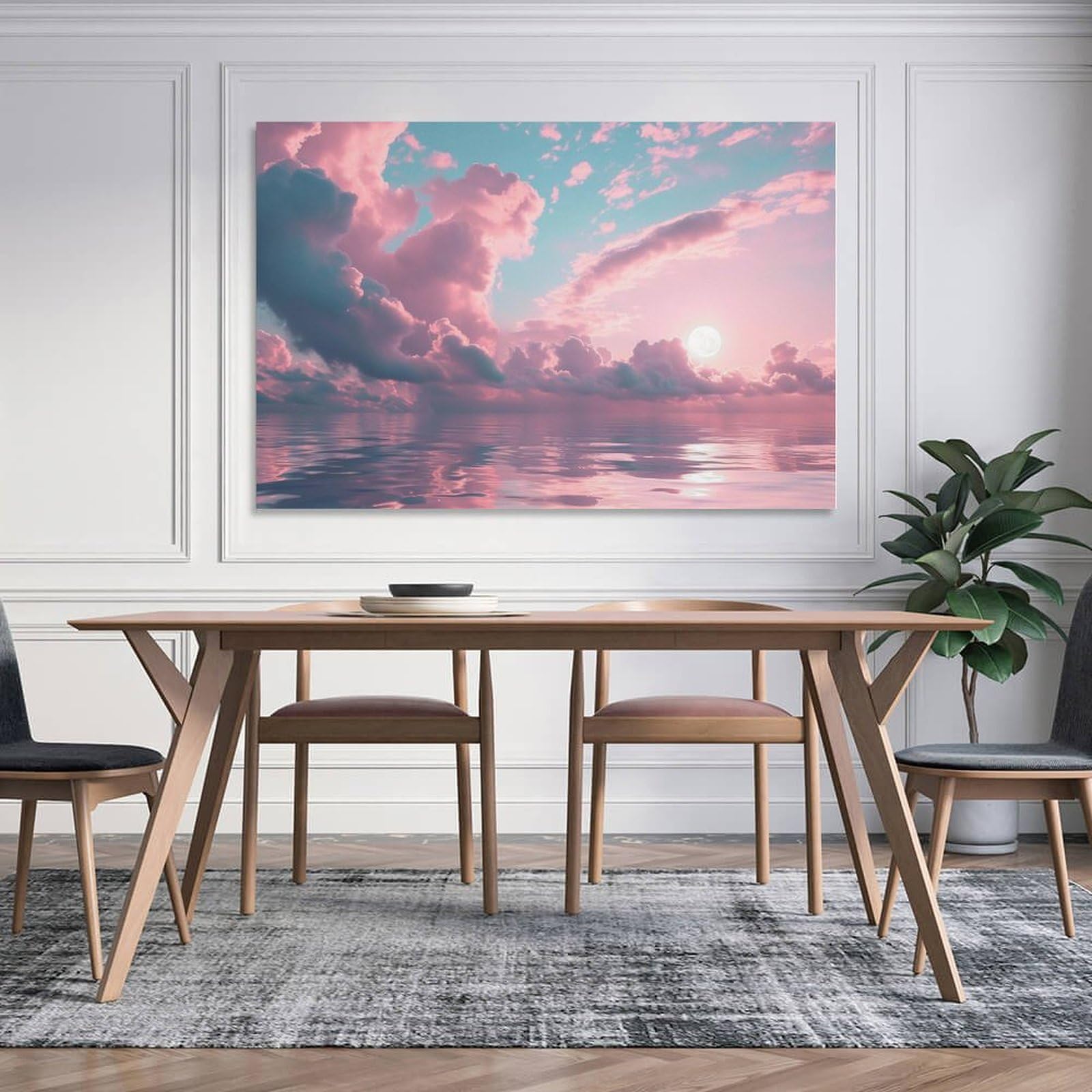 Amazon.co.jp: 絵画 ピンクの海景インテリア 絵画 美しい海の景色 魅力