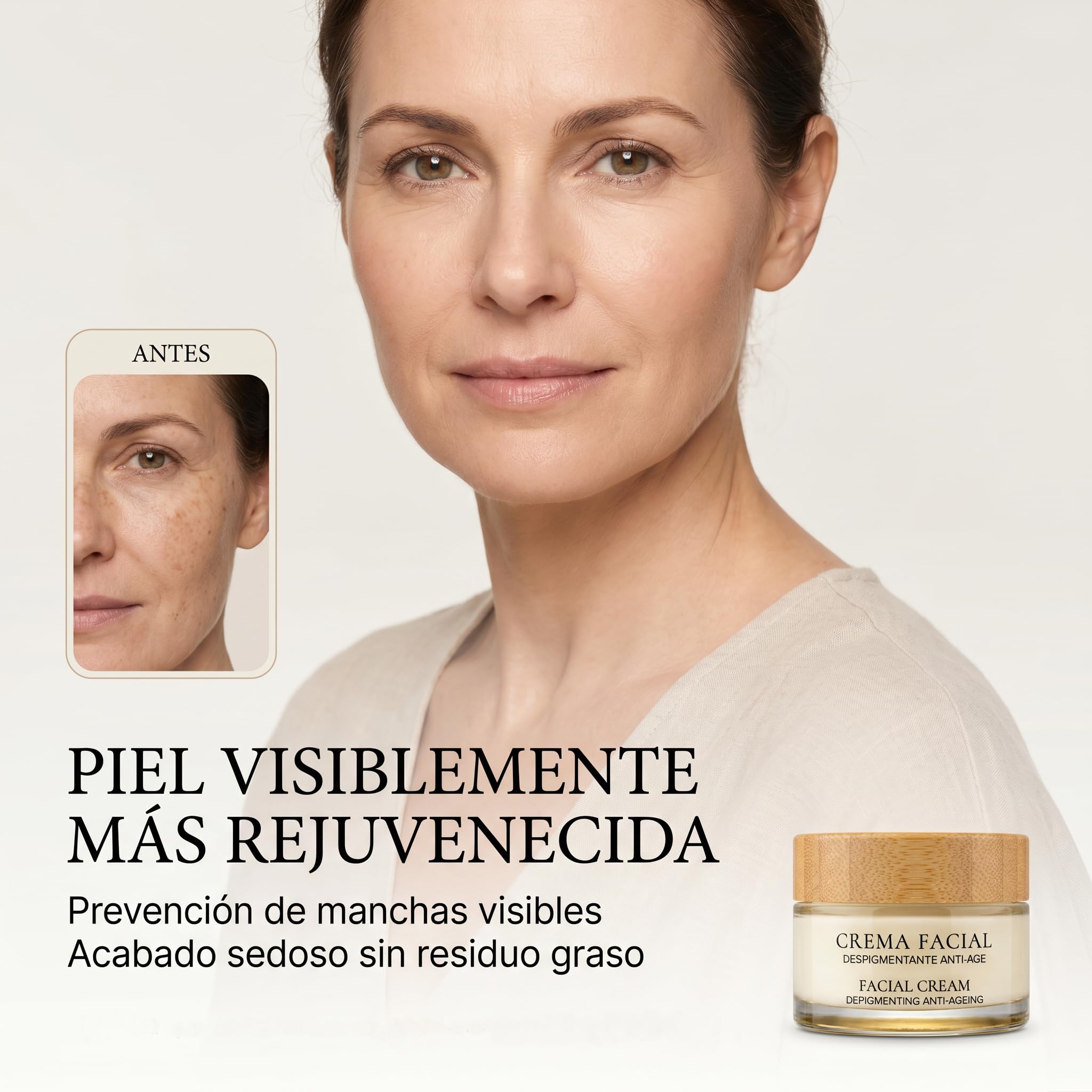 Crema Facial Mujer Antiedad Despigmentante Coreana con Centella Asiatica y Niacinamida Acido Hialuronico reduce Manchas Arrugas y Flacidez Piel Madura 40 años Hidratante Antiarrugas dia y noche 50 ml