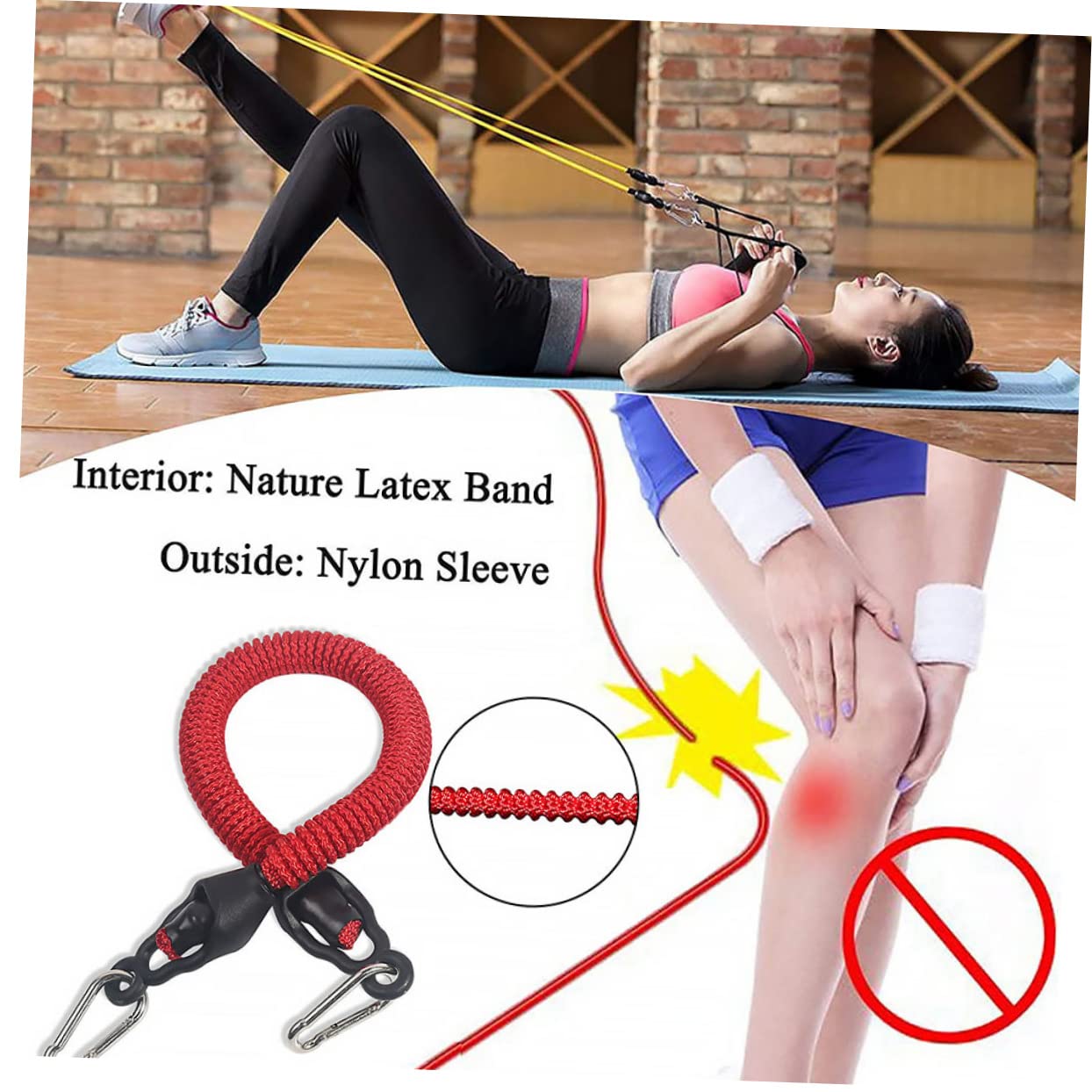 KOMBIUDA Résistance Pédale Tubes Corde de Traction Yoga Multifonction Abdominaux Portable et Confortable pour Fitness à et Extérieur
