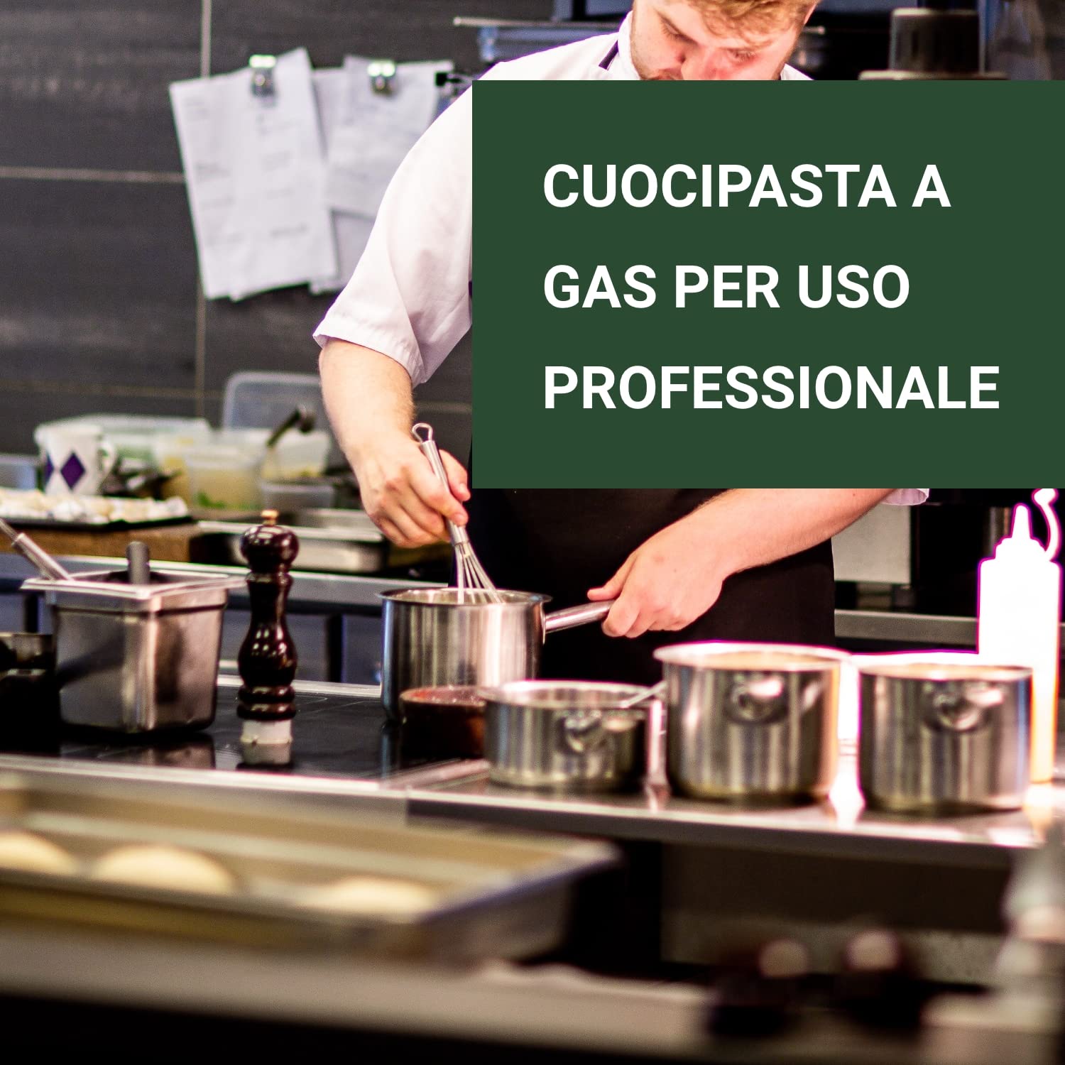 Ristoattrezzature Cuocipasta a Gas su Vano Chiuso - Acciaio Inox - 2 vasche - Capacità 27+27 litri S/90-80x90 cm
