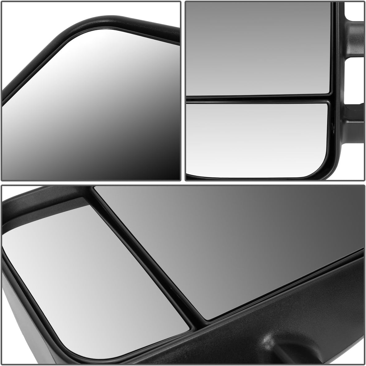 Auto Dynasty Driver Left Sdie Rear View Towing Mirror - Manual Telescoping | Manual Adjustment - Compatible with Chevy Silverado Suburban Tahoe GMC Sierra Yukon Escalade 07-14, Textured Black