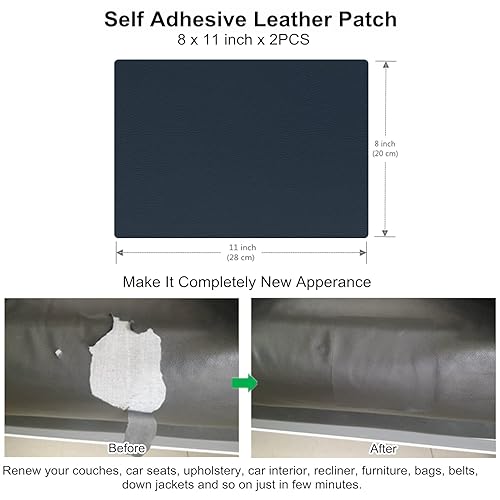 Vista 72 de ILOFRI - Cinta de cuero autoadhesiva, parche de 3 x 60 pulgadas, kit de reparación de vinilo y cuero duradero y autoadhesivo para sofás, asientos
