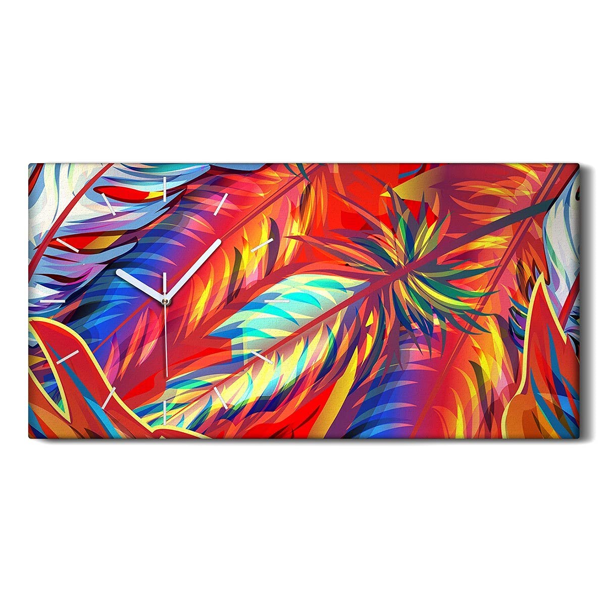 Horloge sur Toile art moderne Coloray 60x30cm pour décoration murale de salon et chambre