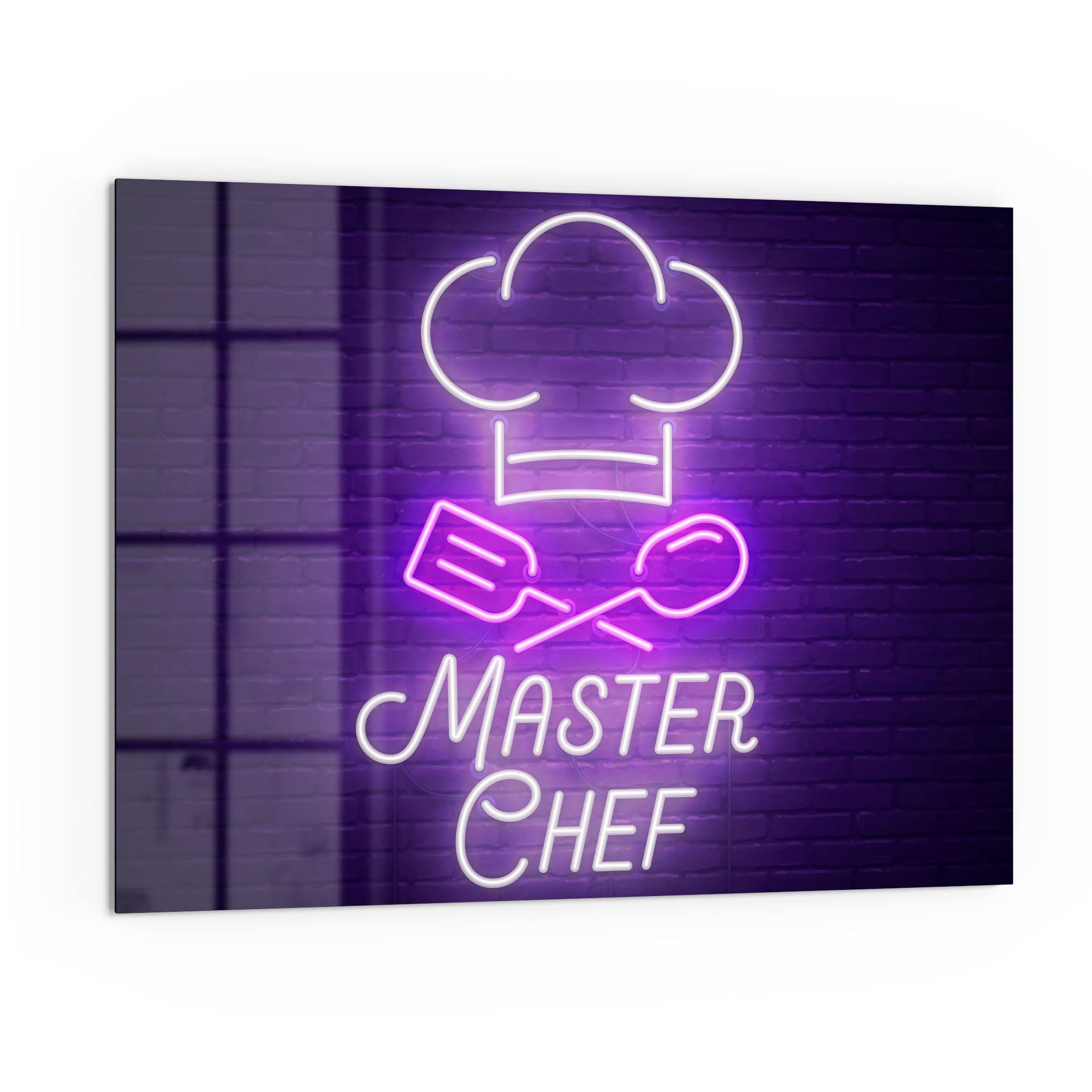 DEQORI Pannello Posteriore In Vetro Per Cucina O Bagno - Motivo Route 66 Poster - 60x60 Cm - Vetro Di Sicurezza 4 Mm - Effetto 3D - Facile Da Pulire