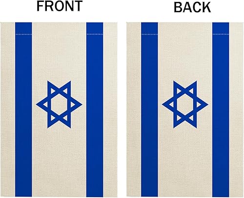 Miniatura 4 de Bandera de Israel para jardín, banderas de lino de doble cara para patio, banderas decorativas de patio al aire libre, 12 x 18 pulgadas