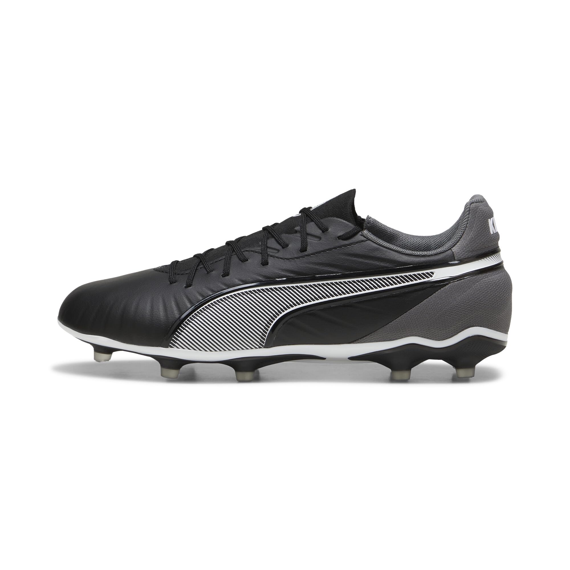 PUMA Unisex King Match Firm Ground/Artifical Ground Football Boots, PUMA Black-PUMA White-Cool Dark Gray, 8.5 UK