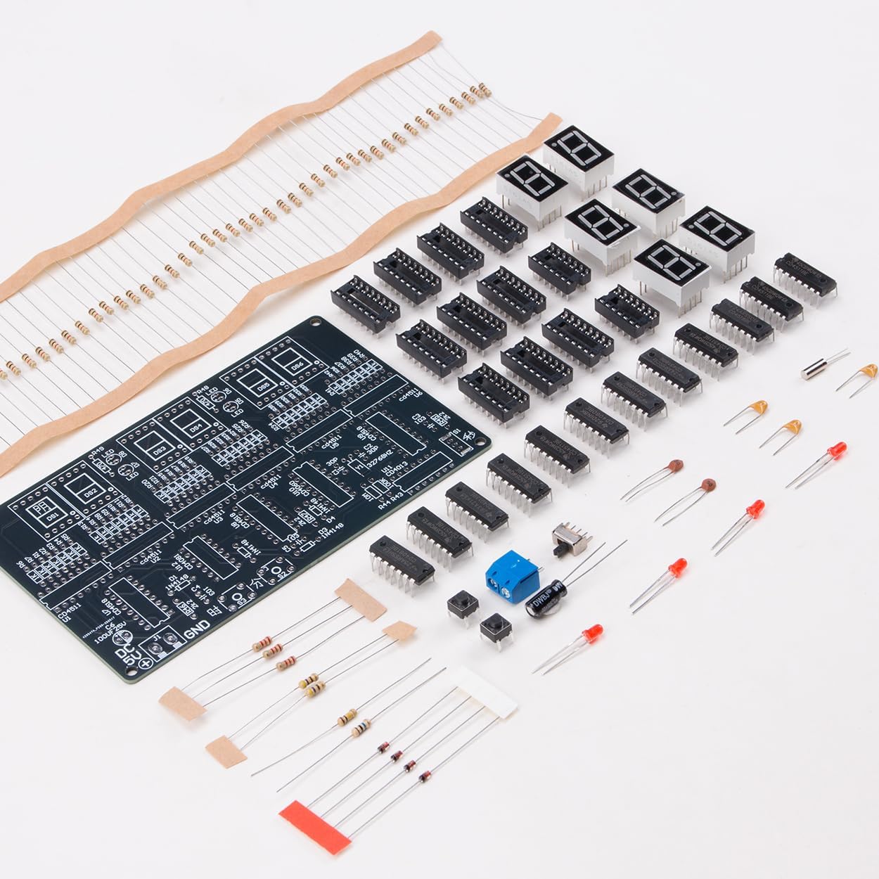 ZORZA 1Set 6-Digit DIY Electronic Clock Kit DC 4.5V-5.5V Circuit Board for Soldering Practice Learning for Crafting Your Own Clock Electronics Hobbyists