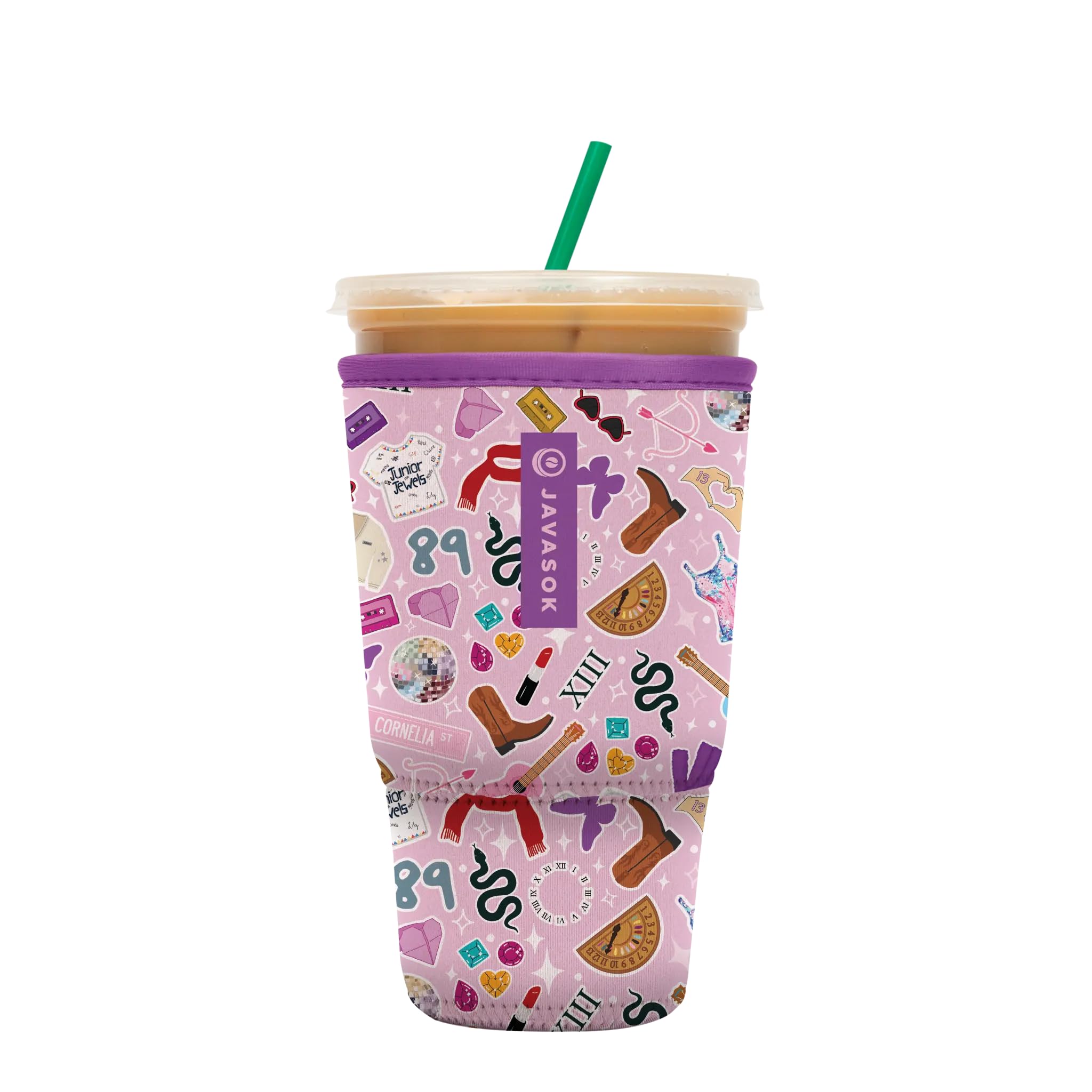 Sok It JavaSok Iced Coffee &amp; Cold Soda Insulated Neoprene Cup Sleeve (On Tour, XLarge: 38-42oz)