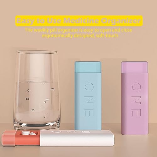 Miniatura 5 de Hession - Pastillero diario para pastilleros, portátil, para vitaminas, 3 compartimentos, contenedor para medicamentos, sin BPA, 1 paquete (azul)