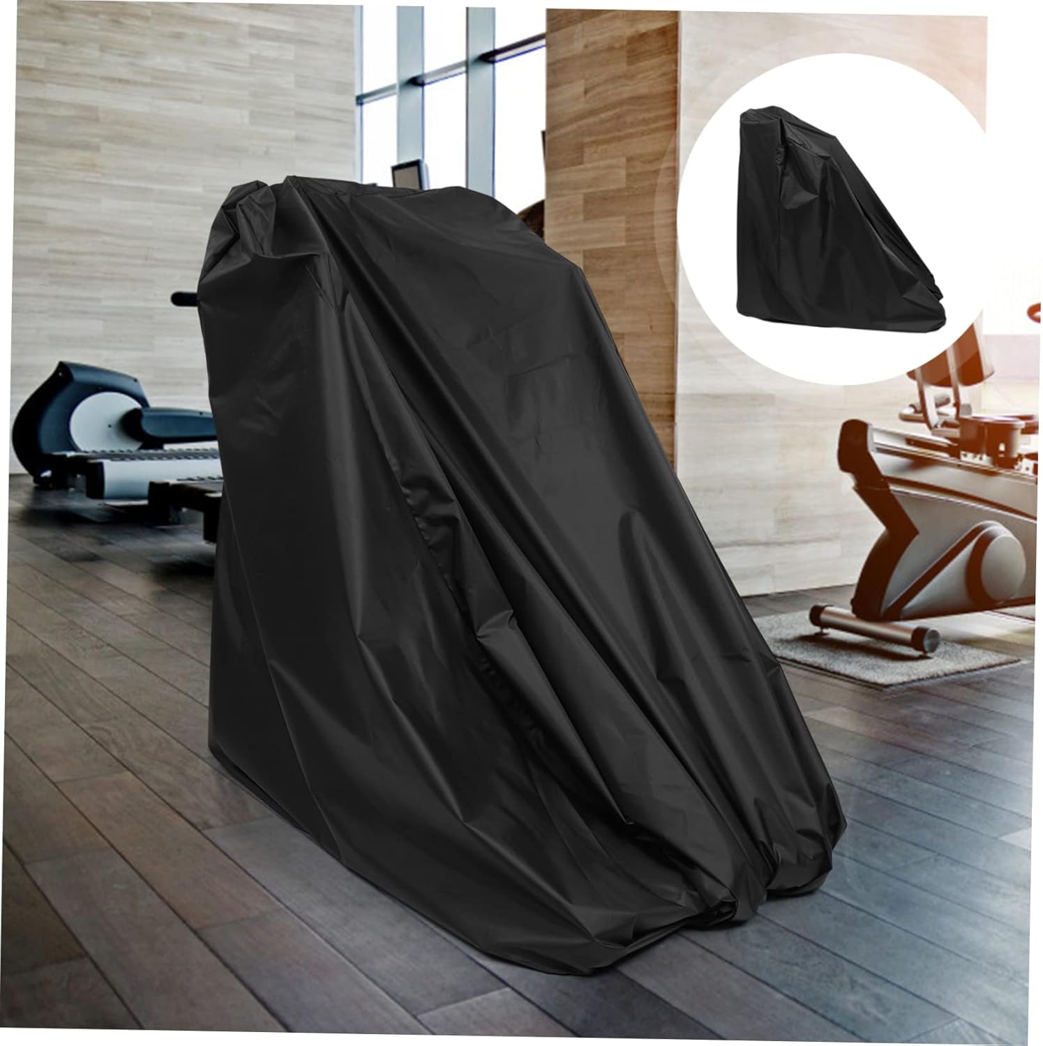 KICHOUSE Treadmill Cover Running Machine Protective Black Oxford Easy Drawstring Closure for Home and Gym Use