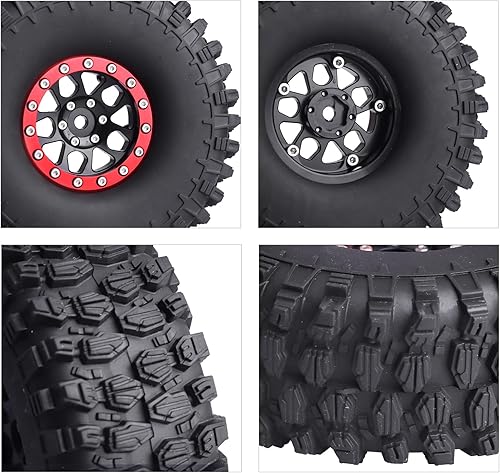 Miniatura 5 de Hobbypark Ruedas y neumáticos Beadlock de 1.9 pulgadas de altura de 4.72 pulgadas, 4.724 in, goma suave, buen agarre, herramienta de montaje para