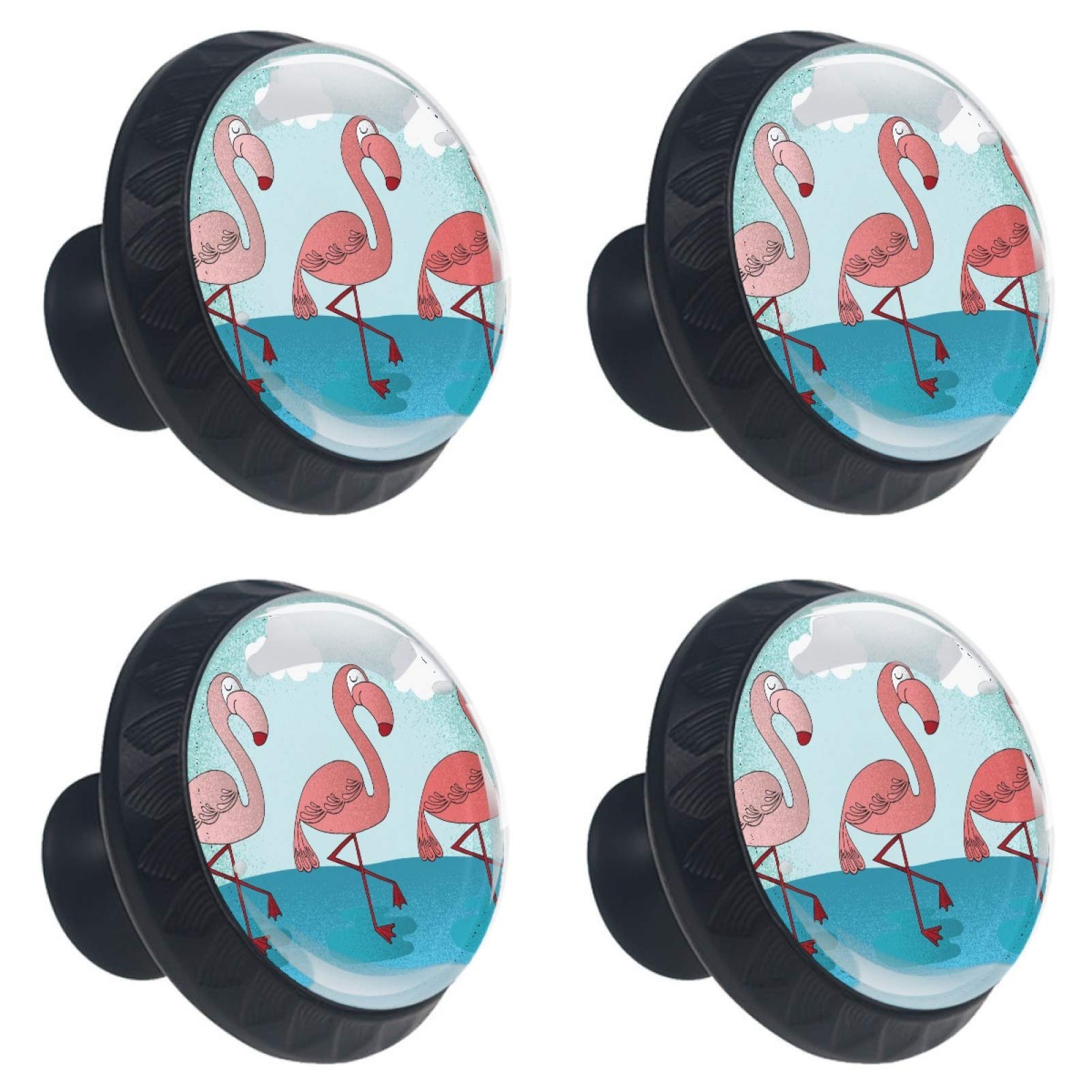 Boutons ronds en verre flamant rose pour réparer une poignée cassée de meuble