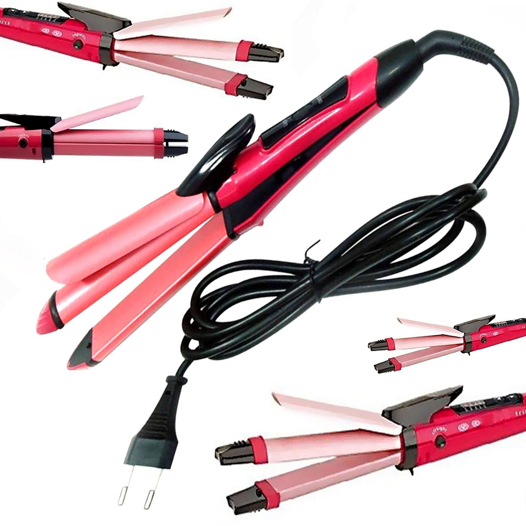 pee 2 in 1 Hair Styler Straightener and Curler Ceramic Plate Hair Curler Glow hair straightener brush for Women