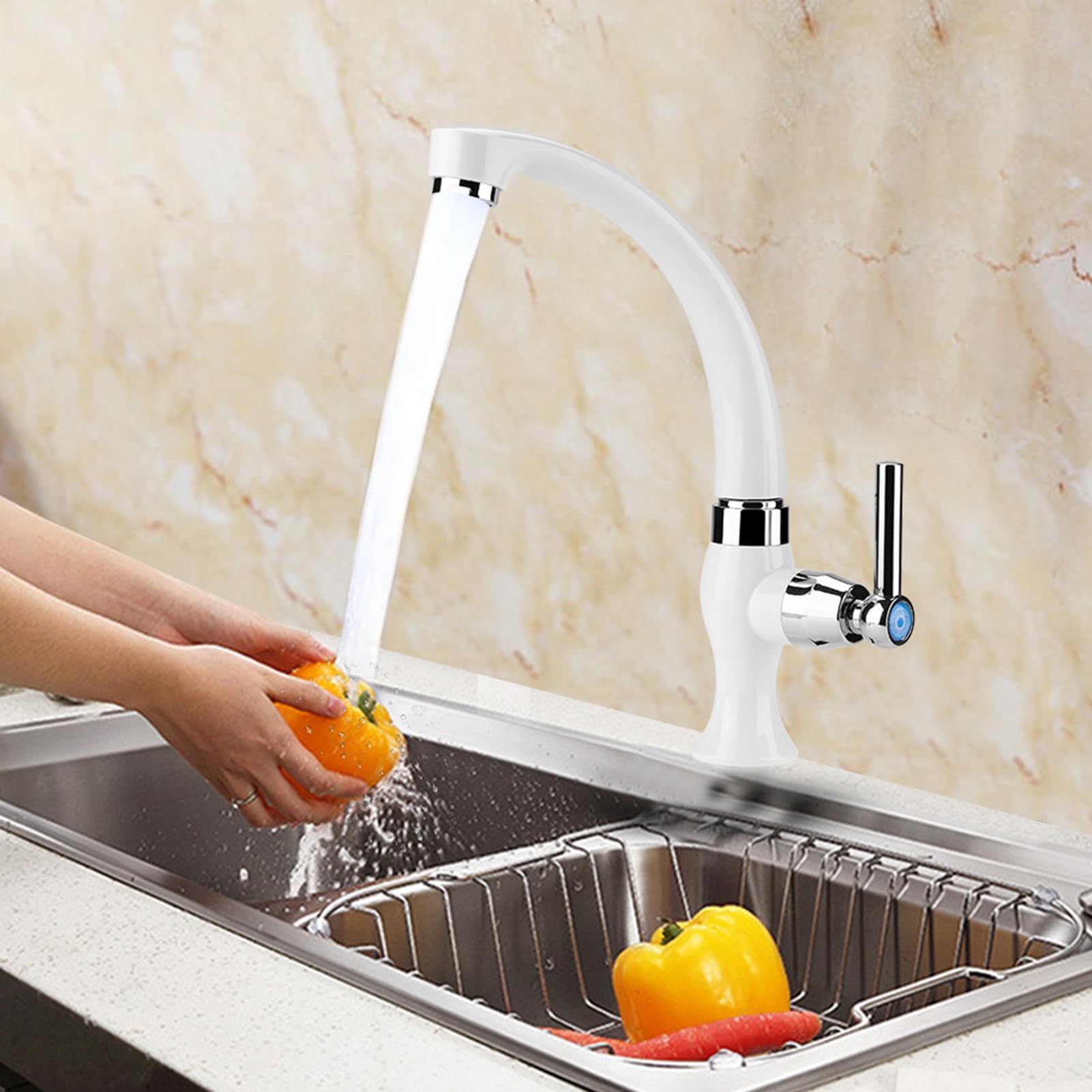 ABS Plastic Single Cold Faucet Sink Basin Water Tap Bathroom Basin Kitchen Sink Accessories G1 2 for Bathroom — view 7