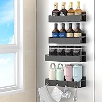 HuggieGems 4-Pack Magnetic Spice Rack Organizer for Fridge & Oven - Strong Magnets, Space-Saving Kitchen Storage