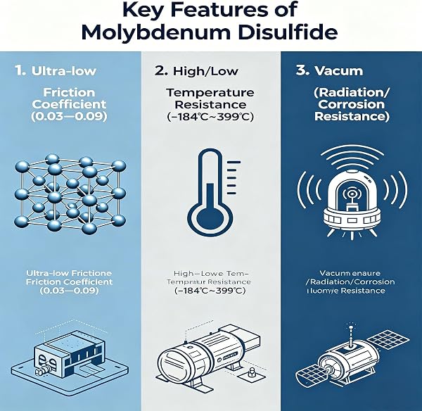 Molybdenum Disulfide Powder MoS2 2.6um 5000 Mesh High Purity Lubricant Fine Micro Powder for Automotive Bearings Friction Reduction - 4