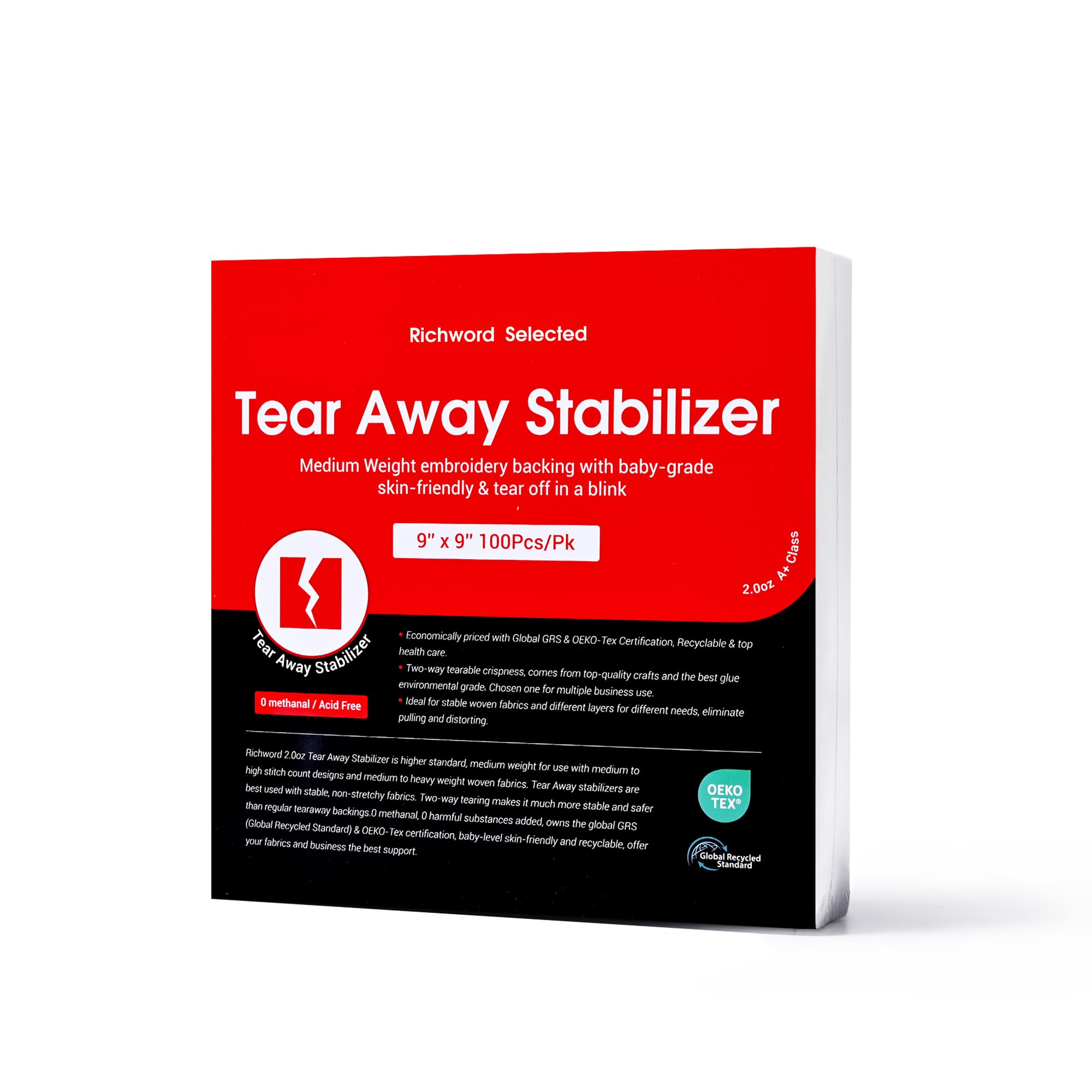 Tear Away Stabilizer Sheets - Embroidery Support -9