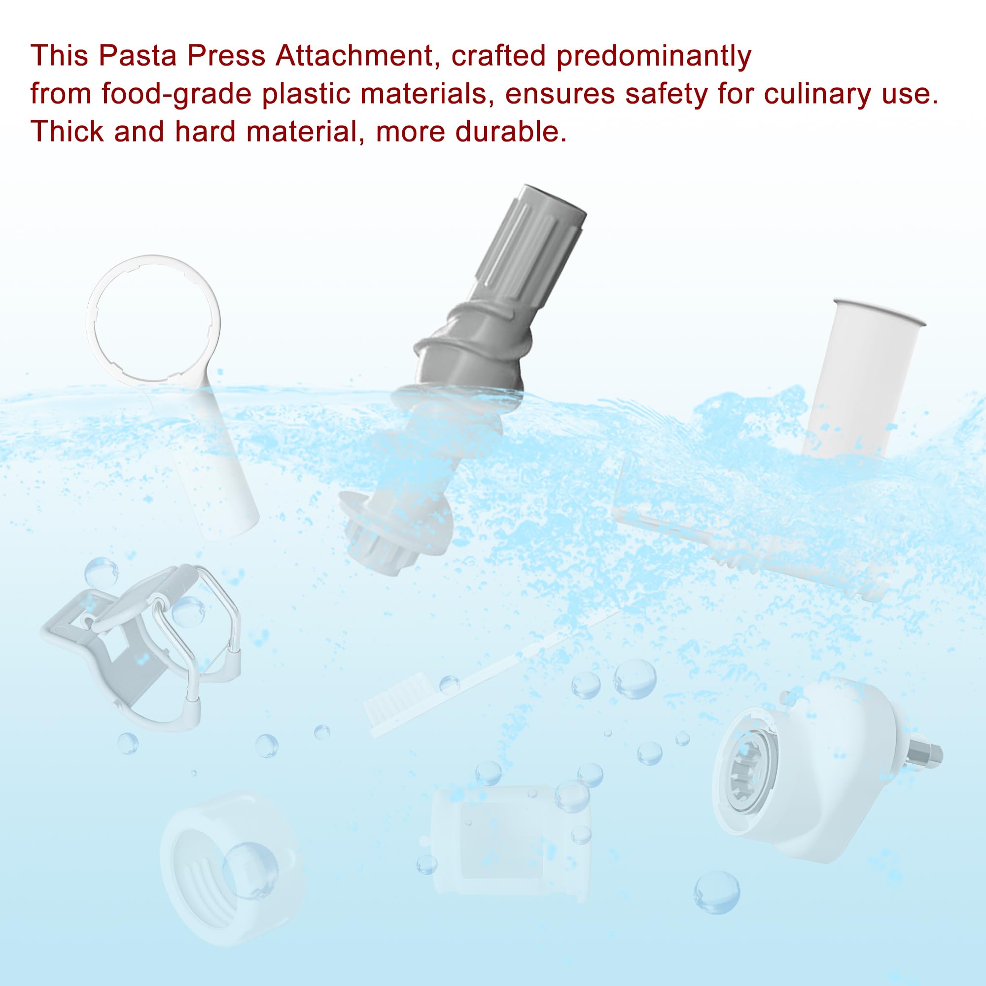 6 IN 1 Gourmet Pasta Aufsatz für KitchenAid Standmixer, Extruder Pasta Maker Aufsatz mit 6 verschiedenen Formen Auslass für KitchenAid Standmixer, Pasta Press Outlet Kitchenaid Mixer Zubehör