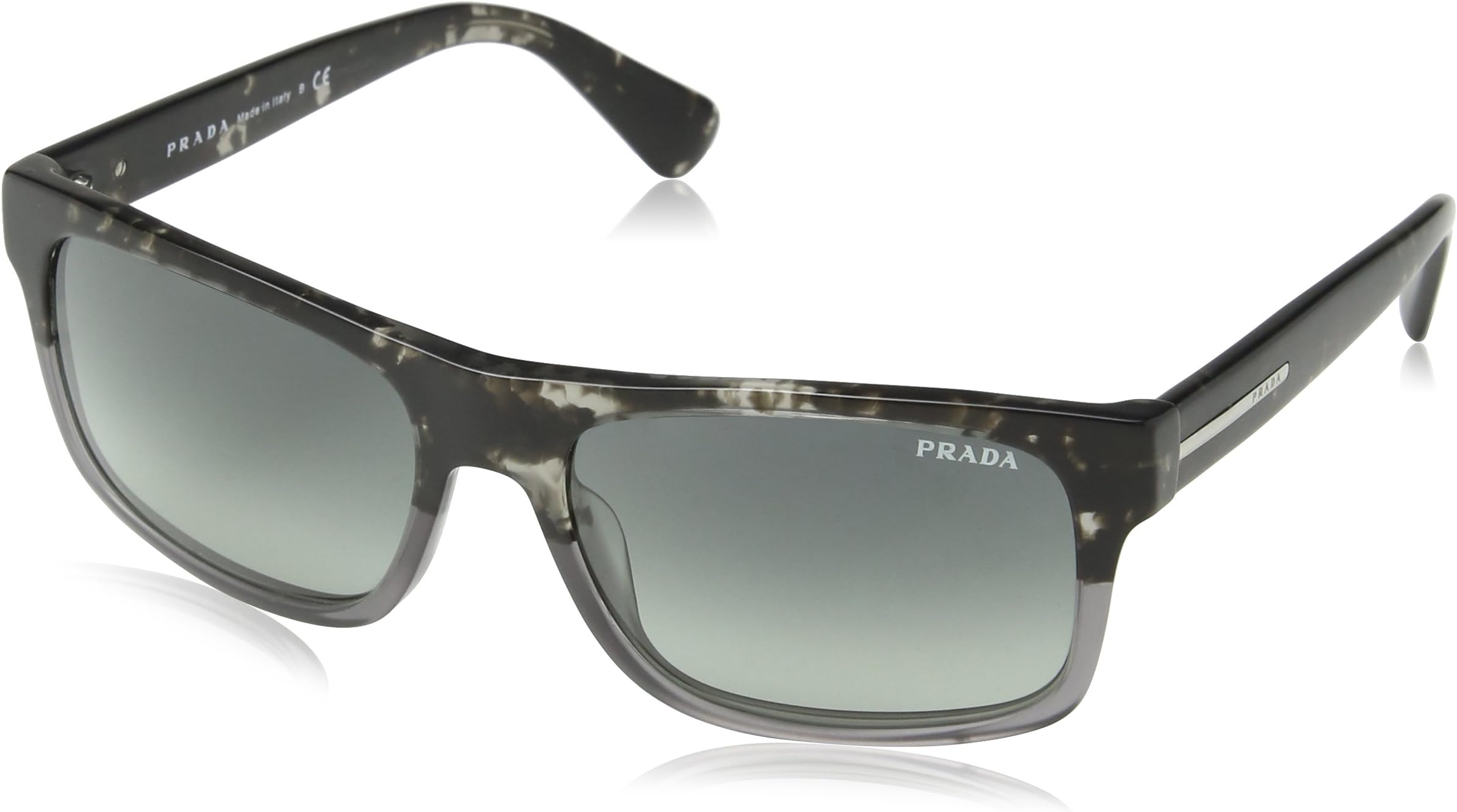 Prada 0PR 18PS Marbled Black/Grey/Grey Gradient One Size
