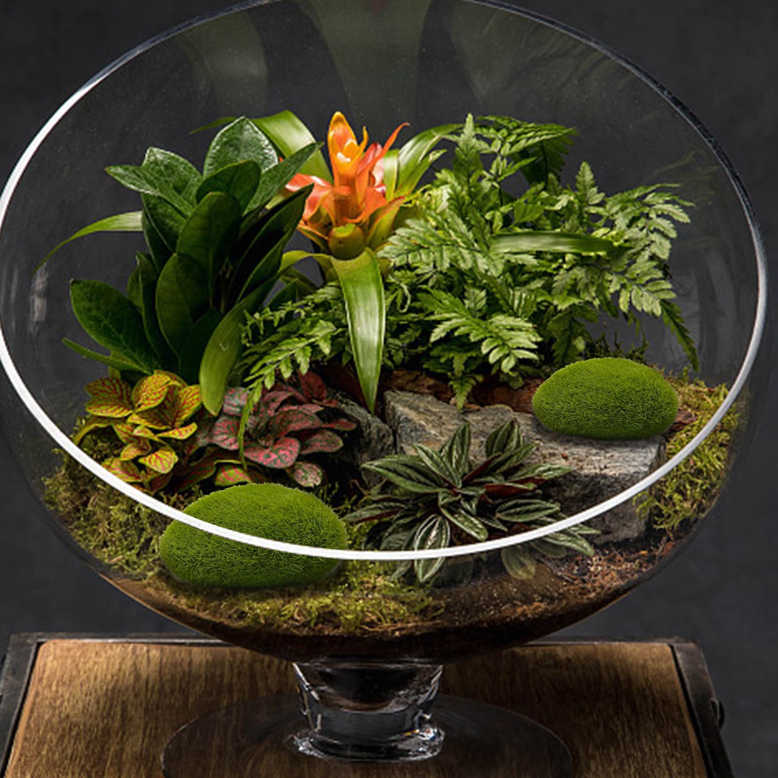 Nikou 12 Pezzi Pietre Artificiali Di Muschio - Rocce Finte In Colore Verde Per Decorazione Bonsai, Terrari, Giardini Fai Da Te E Paesaggi Interni - 2