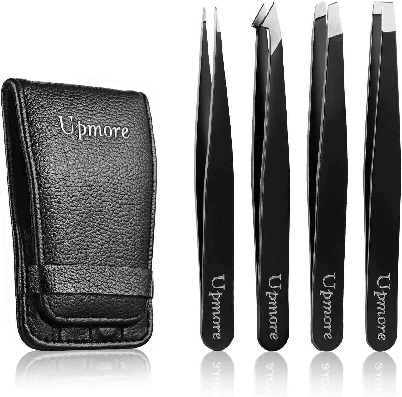 Upmore Tweezers Set, 4 pcs Professional Stainless Steel