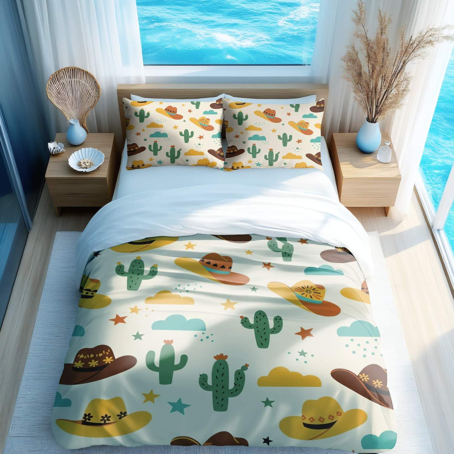 Housse de couette respirante contre la transpiration nocturne lit King cowboy