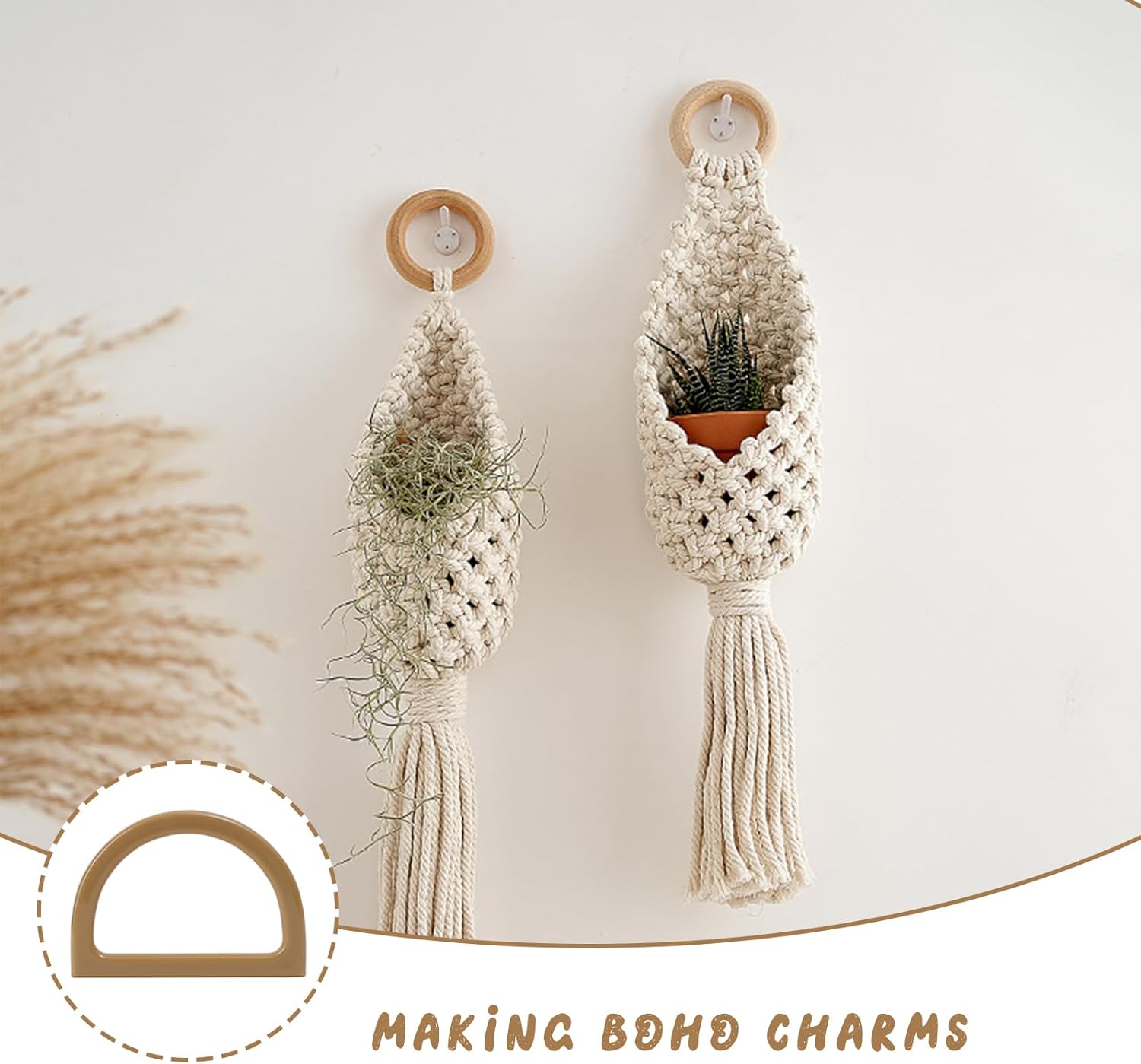 10Pcs D-Shaped Purse Replacement Handle, Bag Handles for Crochet Bags, Resin Purse Handles Decorative, Purse Making Supplies for Handmade Beach Bag Straw Bags Handbags Handles - Image 6