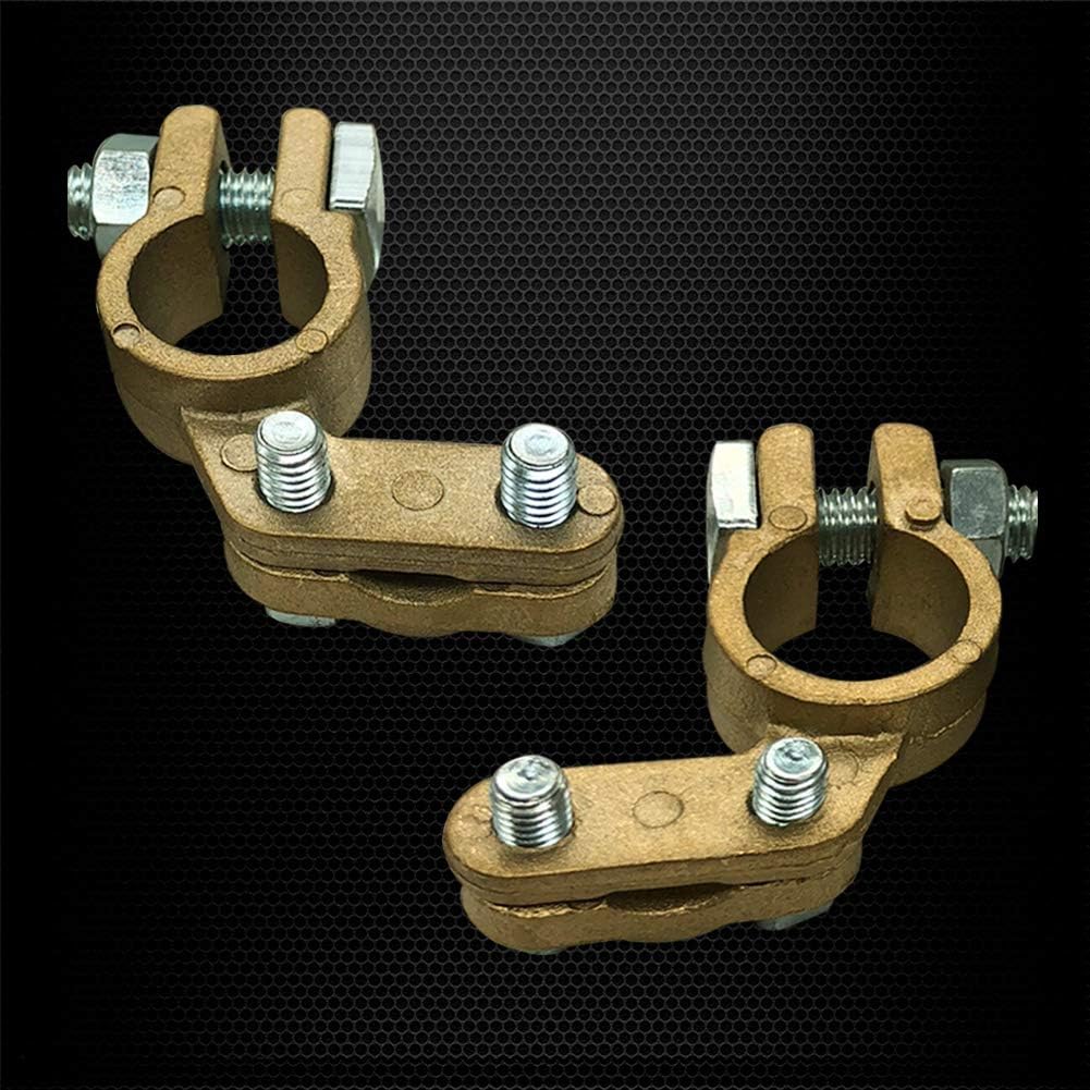 Ampper Brass Battery Terminal Ends, Top Post Battery Terminals Connector Set for Marine Car Boat RV Vehicles (1 Pair) : Automotive